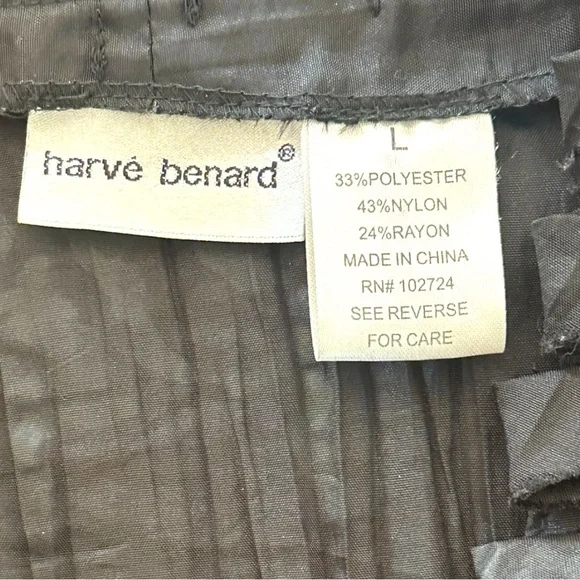 Harve Benard Women Top Size L Ruffle Crinkle Satin Goth Glam Romantic Whimsigoth - Picture 6 of 6